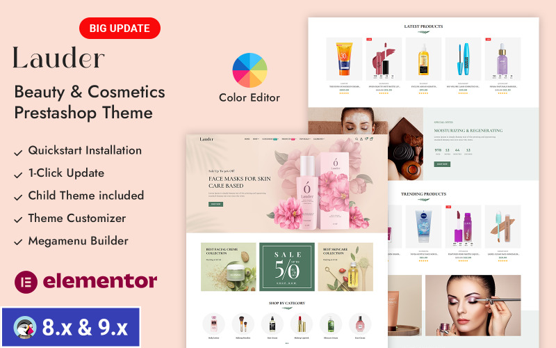 Lauder - Kosmetikbutik Prestashop Responsive Theme