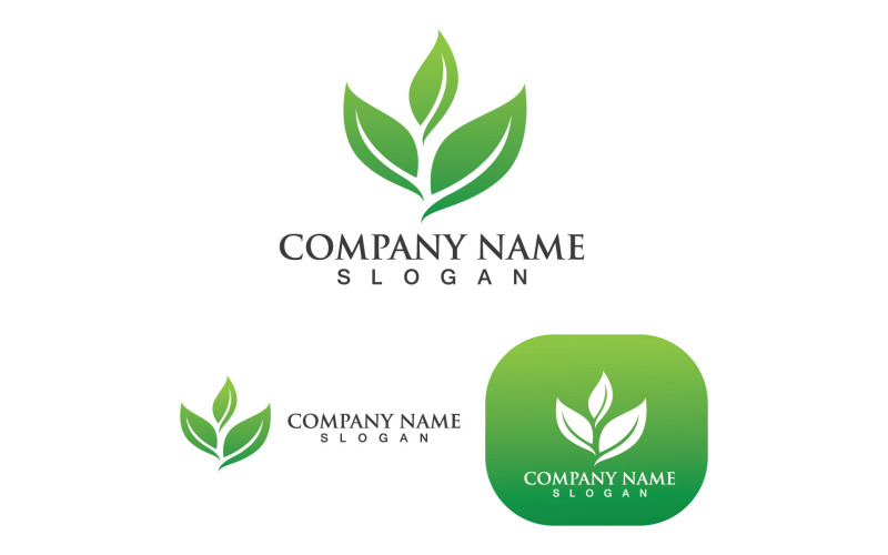 Leaf Green Nature Flower Decoration Logo V6