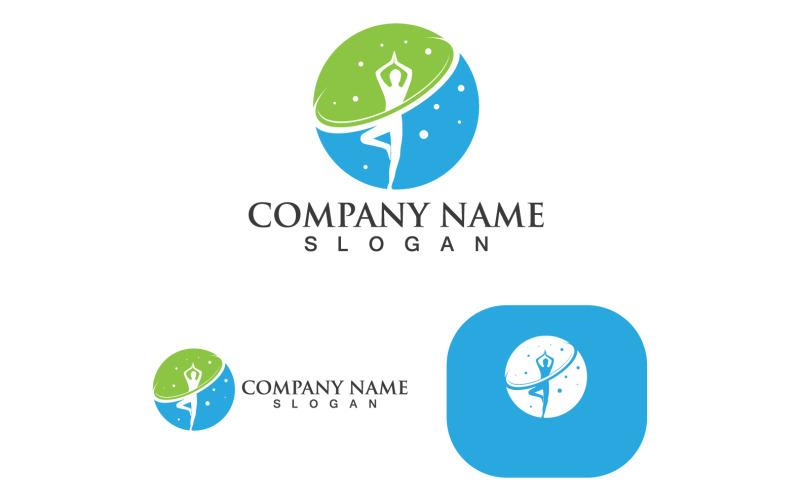Logo e simbolo della gente di salute di yoga V3