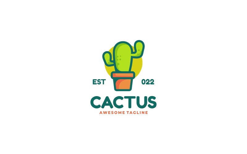 Logotipo de mascota simple de cactus