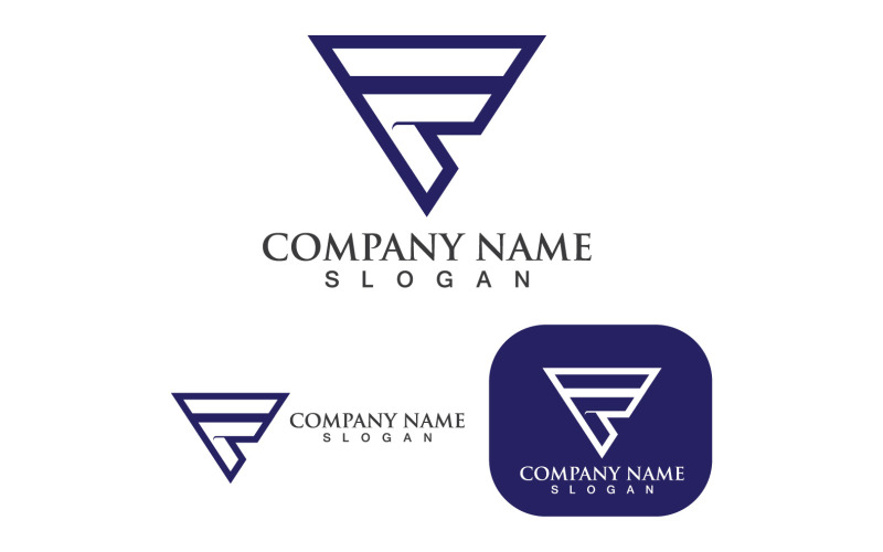 Logotipo y símbolo F Business Letter V2