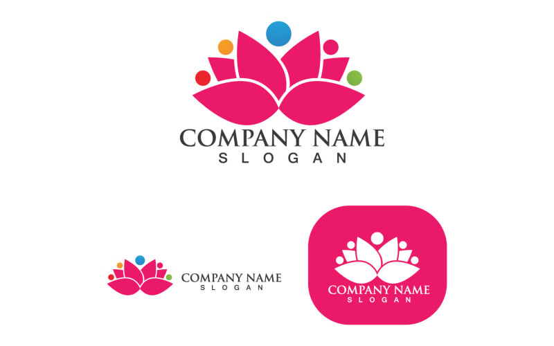 Lotus Flower Logo And Symbol Vector V3