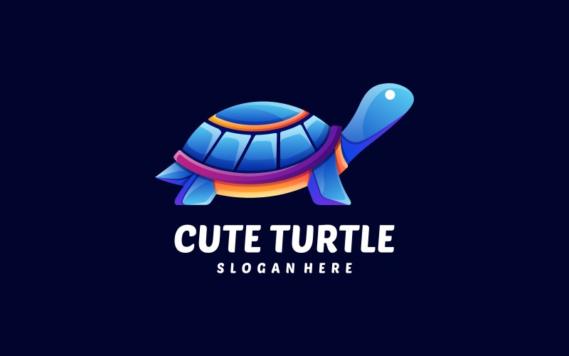 Söt sköldpadda gradient logotyp stil