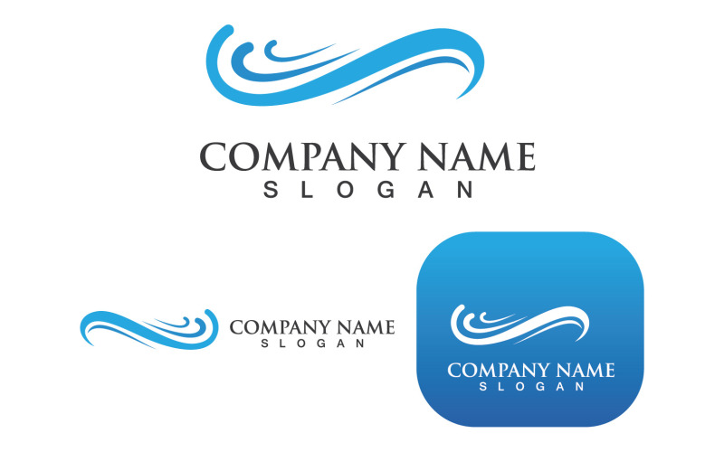 Water Wave Logo Icon Symbol Vector