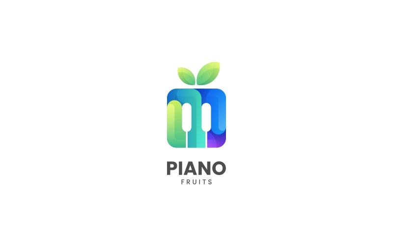 Buntes Logo mit Piano-Obst-Steigung