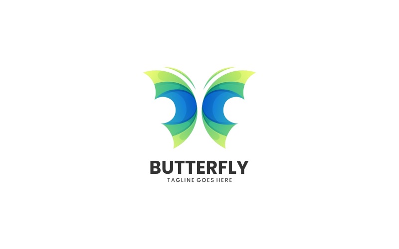 Création de logo dégradé de couleur papillon vectoriel
