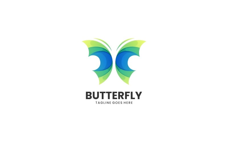 Diseño de logotipo de degradado de color de mariposa vectorial