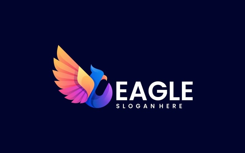 Estilo de logotipo colorido del águila vectorial