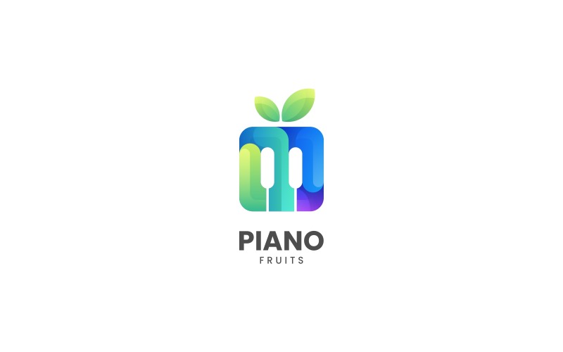 Фортепианный фруктовый градиент красочный логотип