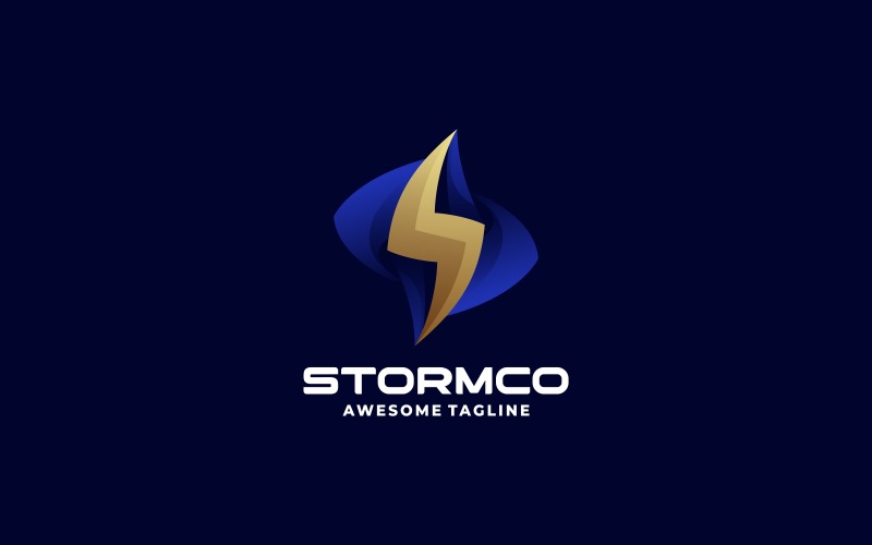 Modelo de Logotipo de Gradiente de Tempestade