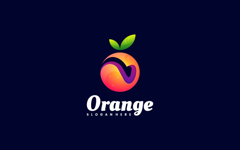Оранжевый градиент красочный стиль логотипа