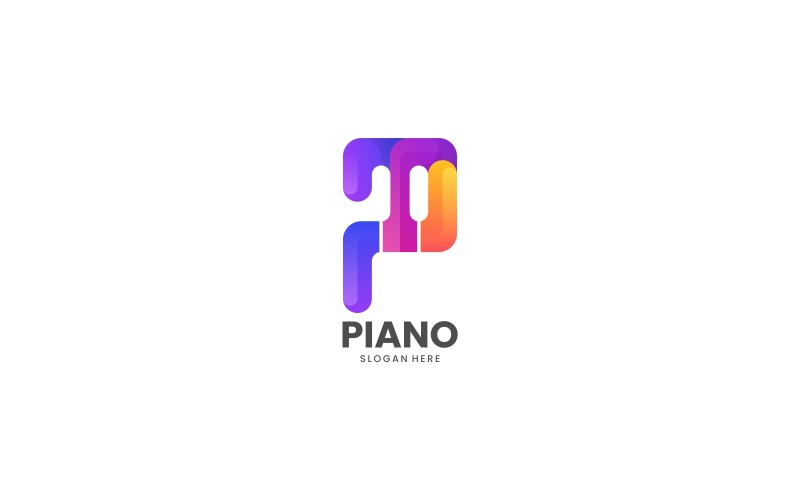 Písmeno P - Klavírní Přechod barevné Logo