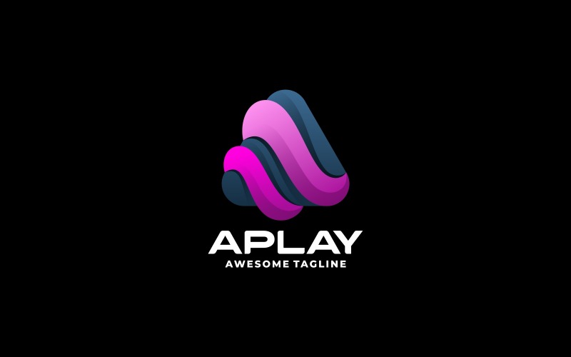 Play Gradient Color Logo Style