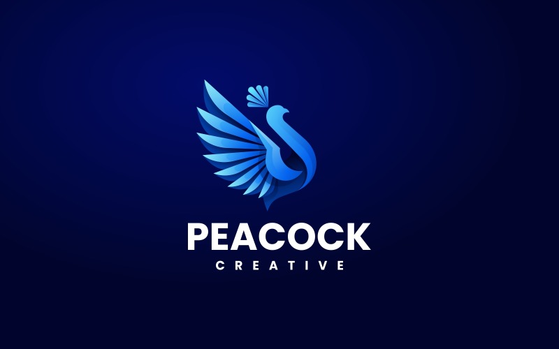 Шаблон логотипа с градиентом цвета павлина