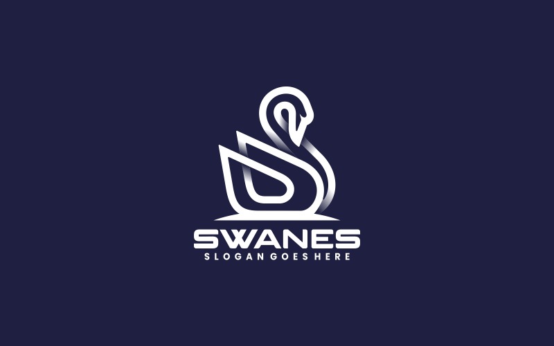 Swan Line Art logotypmall