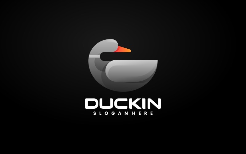 Шаблон логотипа утка градиент цвета
