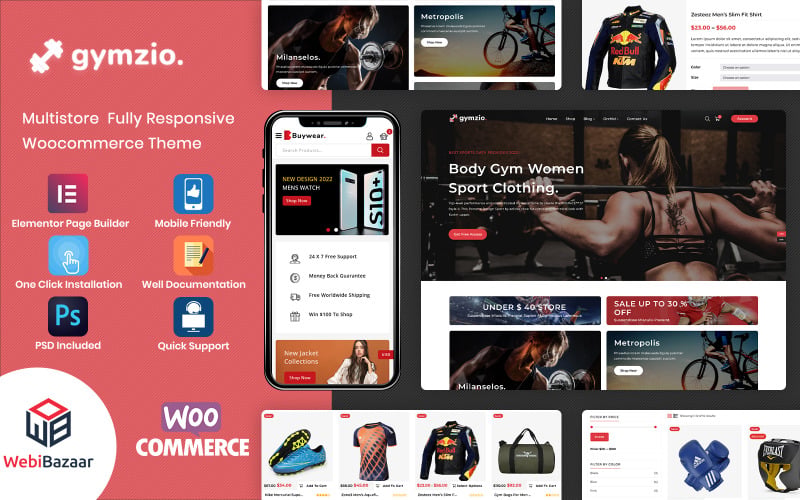 Gymzio - Thème WordPress pour le fitness, la gym et les vêtements de sport