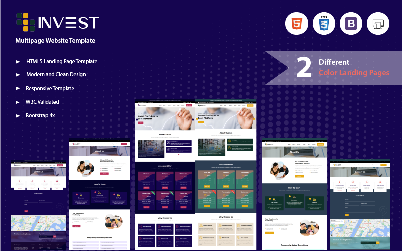 Modèle de site Web HTML d'investissement polyvalent