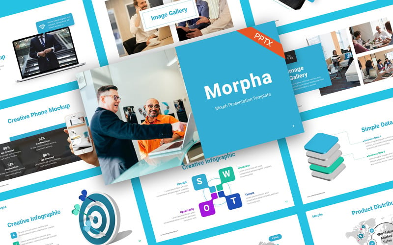 Morpha Morph Animace PowerPoint šablony