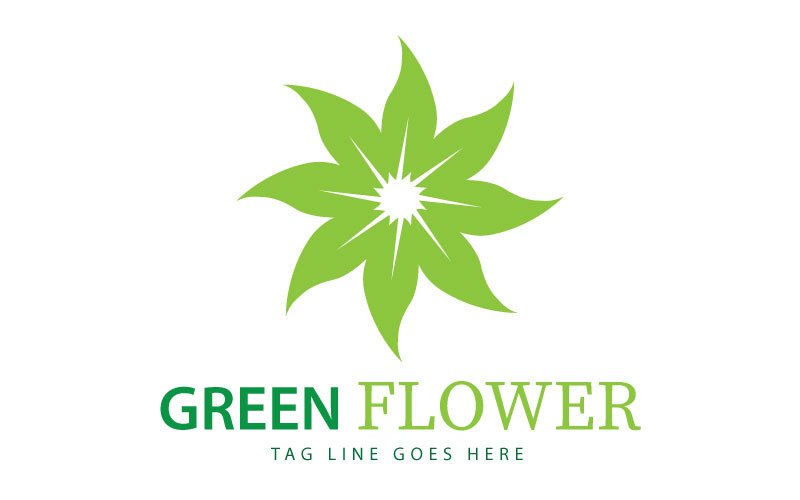 Modèle de logo de fleur verte naturelle