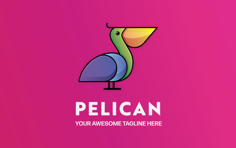 Modèle de logo dégradé simple Pelican