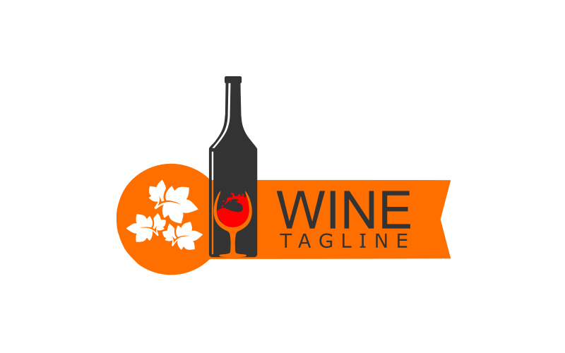 Шаблон логотипу нестандартного дизайну вина