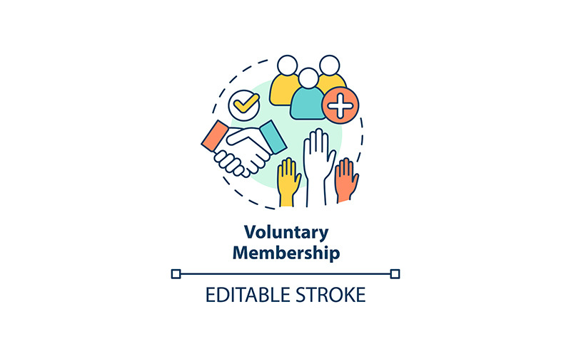 Icono de concepto de membresía voluntaria