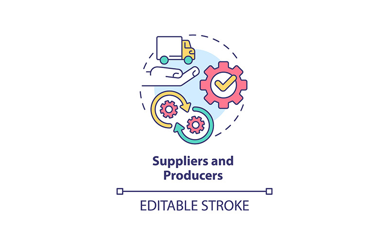 Icono de concepto de proveedores y productores