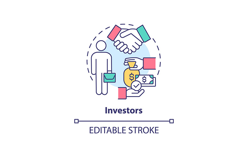 Investoři Tenká čára Concept Icon