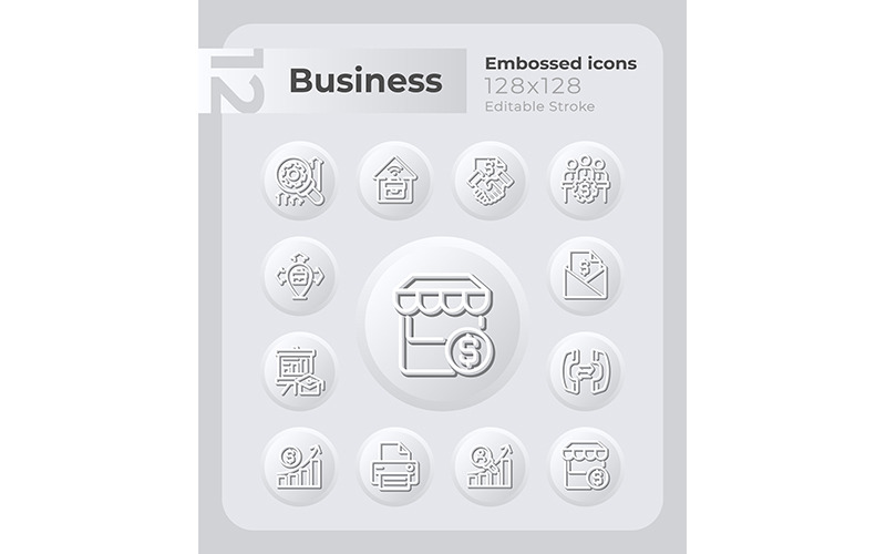 Small Business Management dombornyomott ikonok beállítása