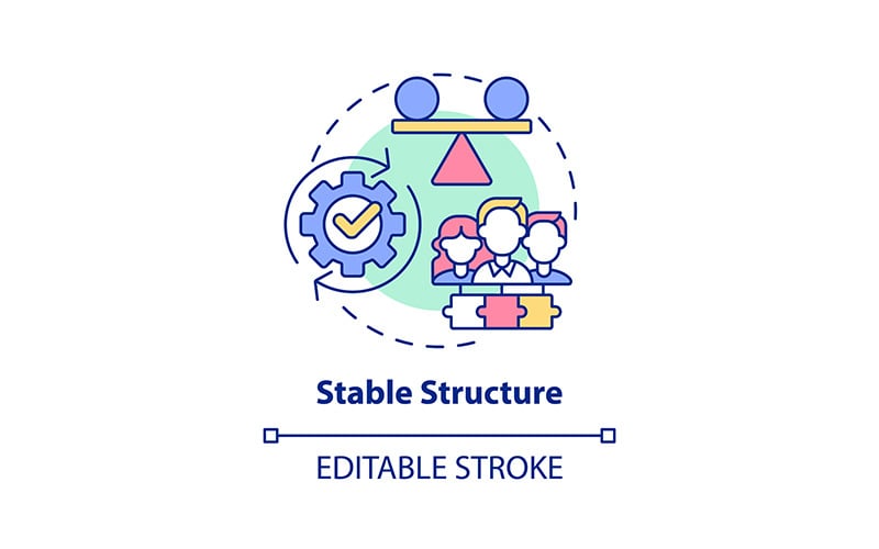 Stabilní struktura koncept ikona