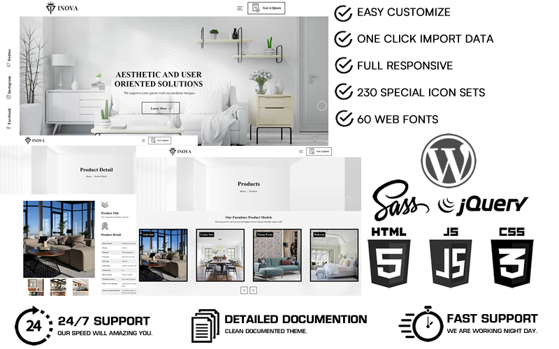 Inova - Interior & Furniture Manufacturing WordPress Theme