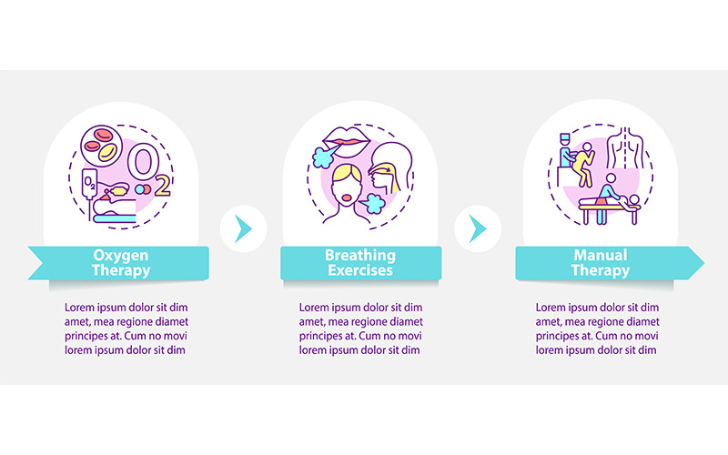 Modelo de infográfico de vetor de reabilitação de pulmões