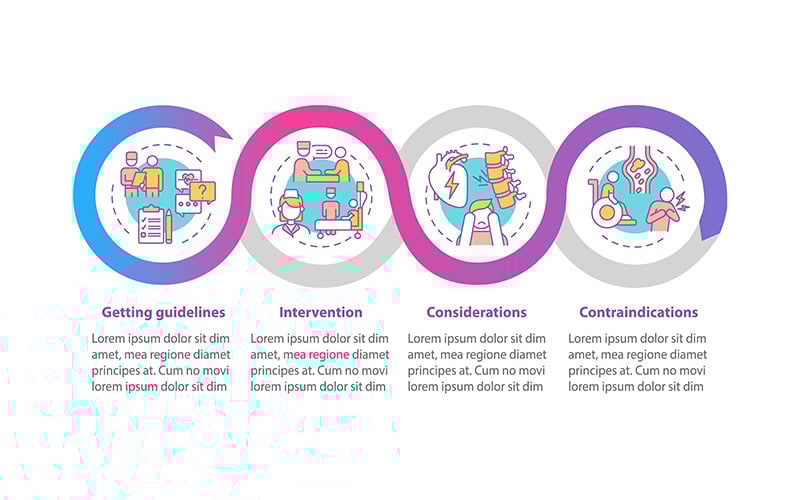 Proces rehabilitacji płucnej wektor Infografika szablon