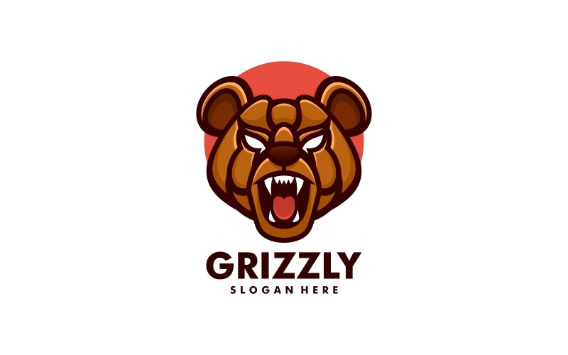 Grizzly Simple Mascot Logo #249642 - TemplateMonster