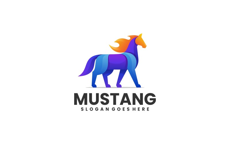 Mustang Horse Gradient färgglad logotyp