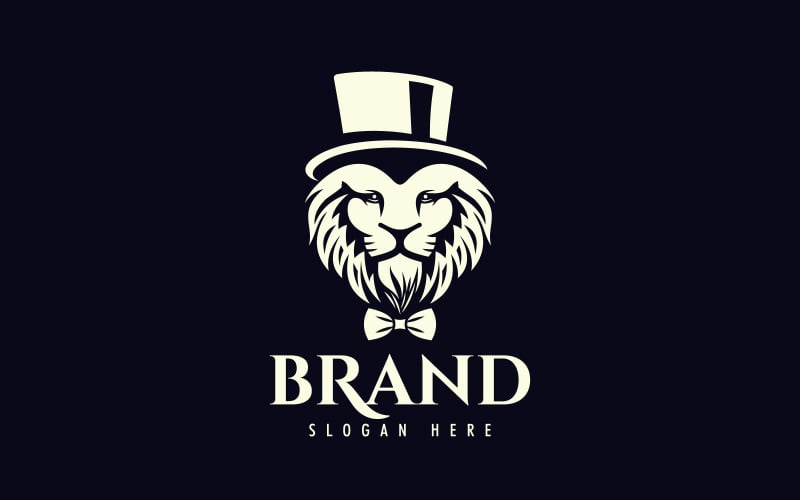 King Gentleman Lion Fashion Logo Design