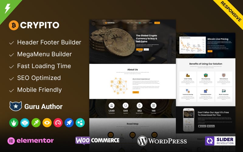 Крипито-Криптовалютная тема WordPress