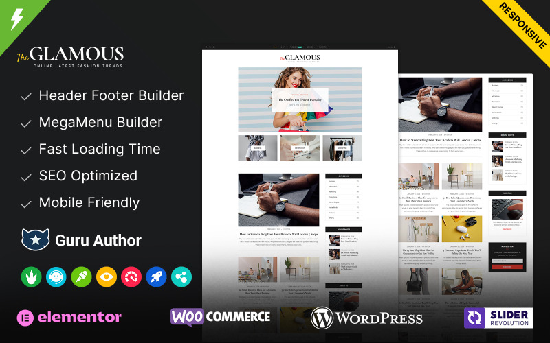 The Glamous - Magazine och modeblogg WordPress-tema