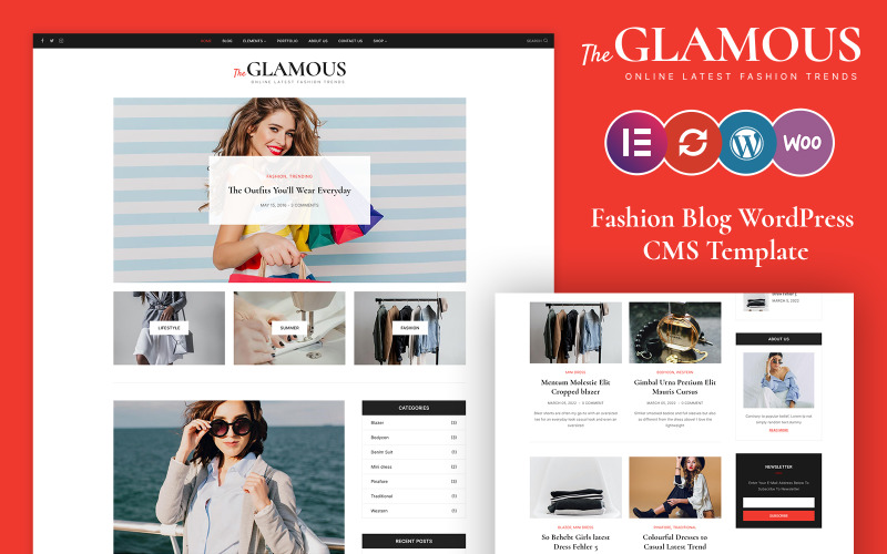 The Glamous - Magazine och modeblogg WordPress-tema