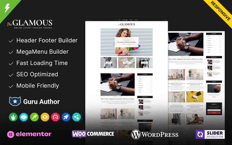 The Glamous - Tema de WordPress para revistas y blogs de moda