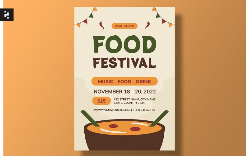 Food Festival Flyer Set Mall