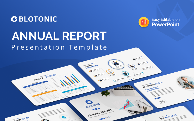 Blotonic - Modello di presentazione PowerPoint per rapporto annuale