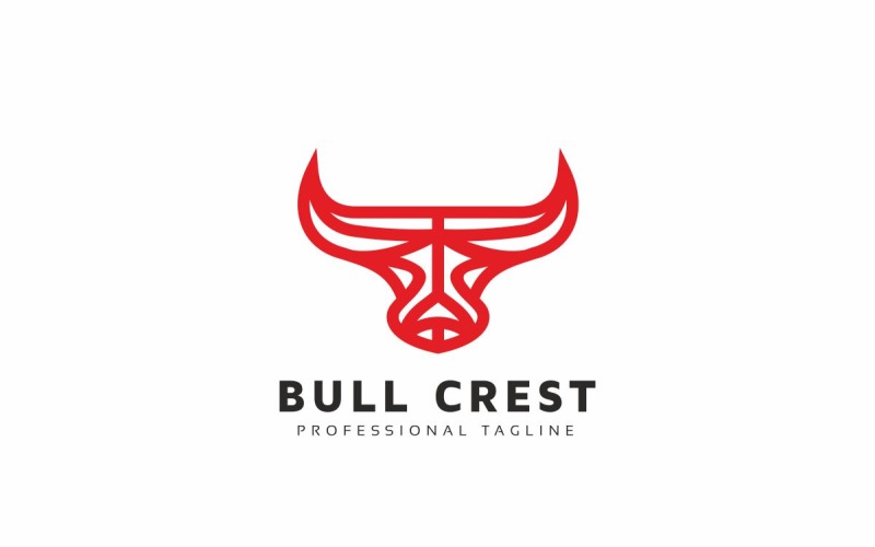Bull Crest Modern Logo Template
