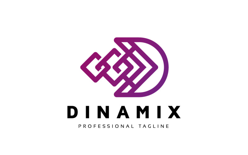 Dinamix D Letter Tech Logo Template