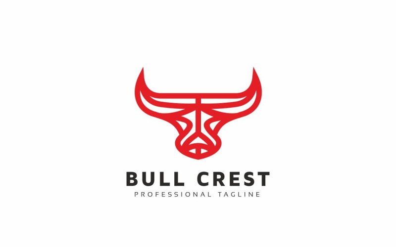 Modello di logo moderno con stemma di toro