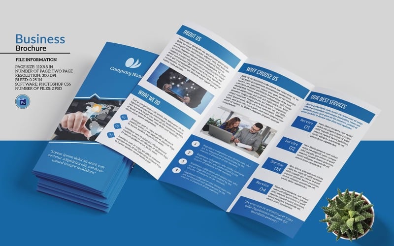 Modelo de Brochura de Três Dobras de Negócios Corporativos