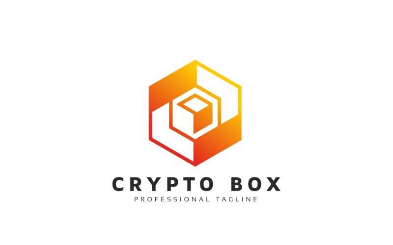 Шаблон логотипу Hexagon Crypto Tech