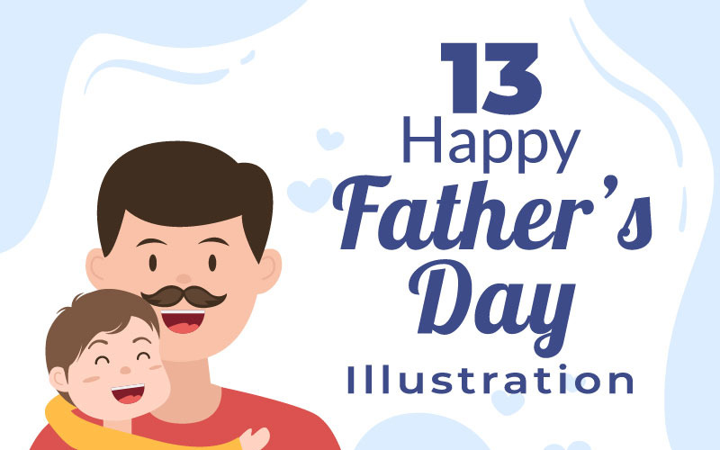 13 Boldog Apák napját illusztráció