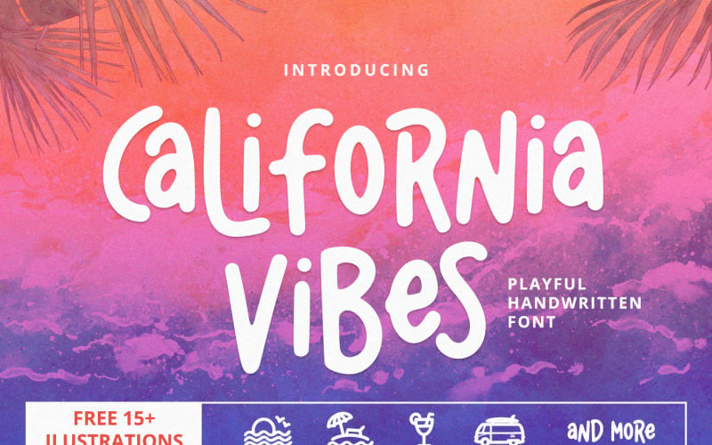 California Vibes - Playful Handwritten Font - TemplateMonster